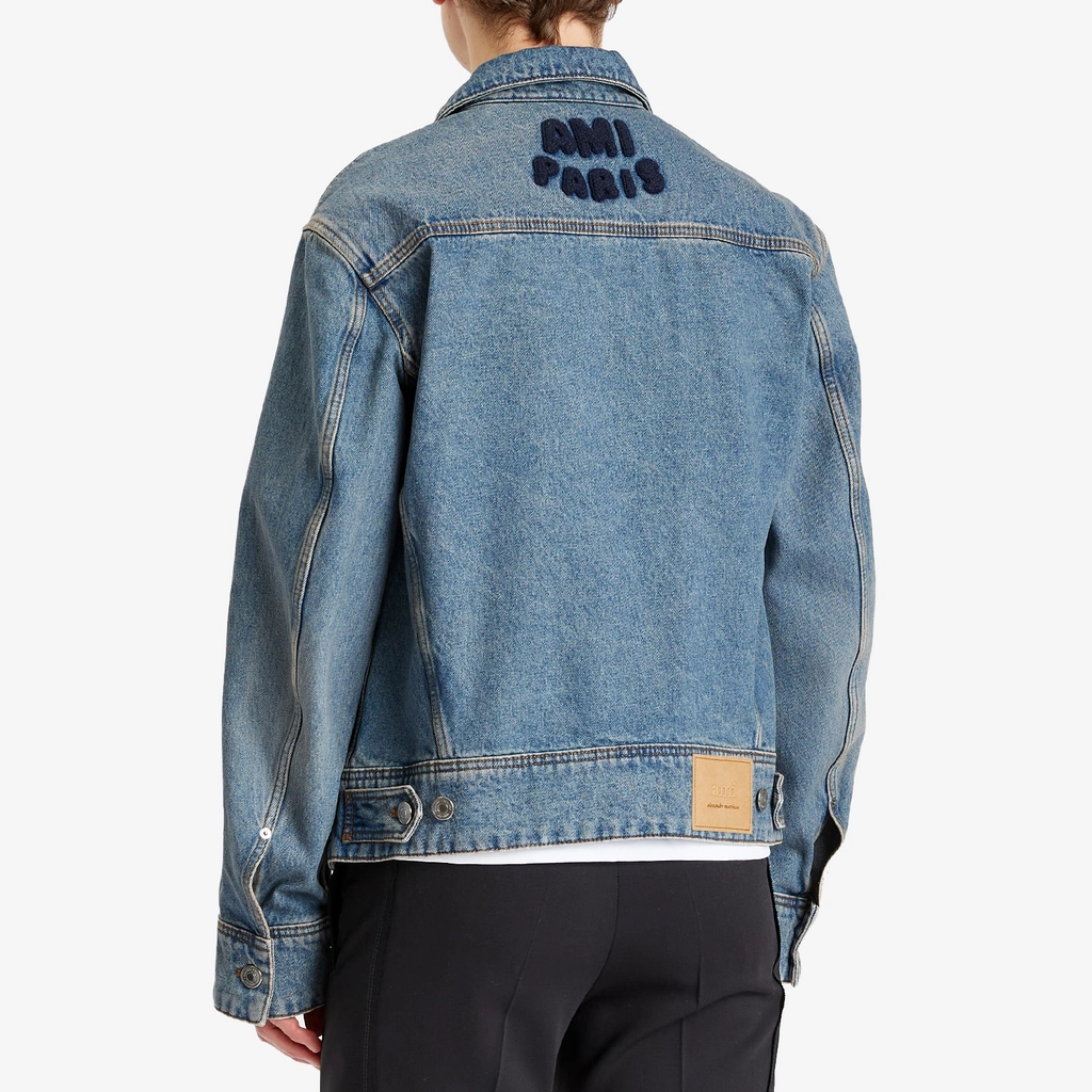 AMI Paris Men's  Men's Trucker Jacket Blue